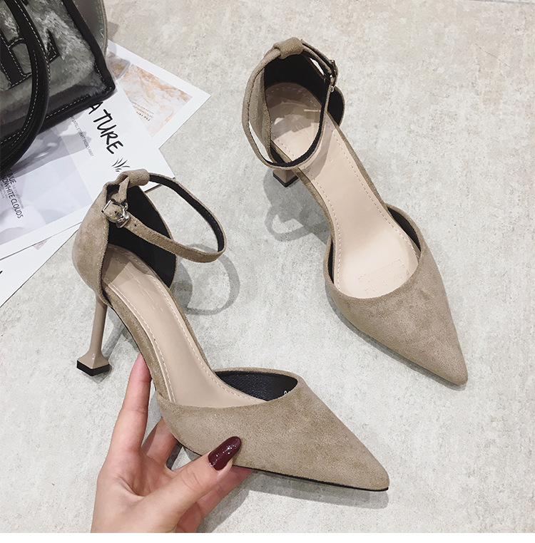 Broadcloth high-heeled shoes black shoes for women