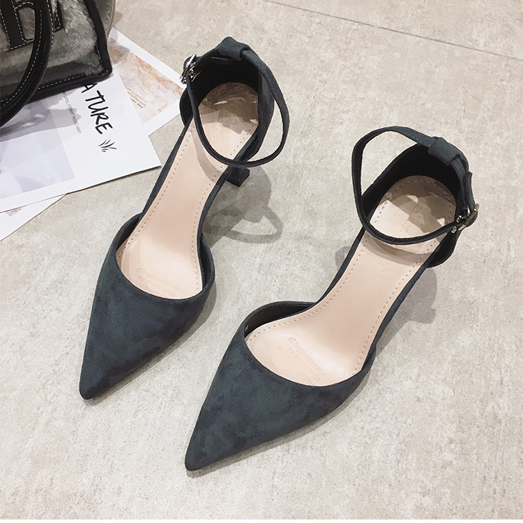 Broadcloth high-heeled shoes black shoes for women
