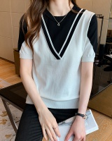 Round neck slim sweater Cover belly tops for women