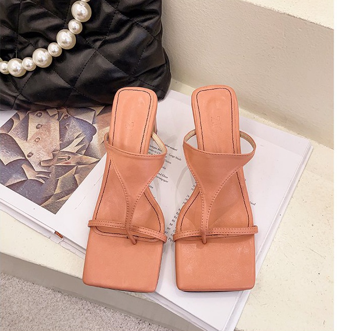 Fashion summer slippers Korean style middle-heel 