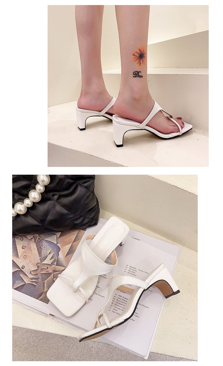 Fashion summer slippers Korean style middle-heel 
