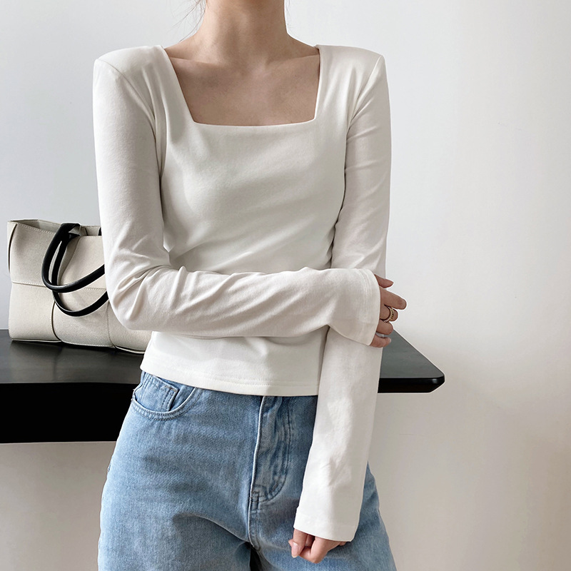 Korean style clavicle France style T-shirt