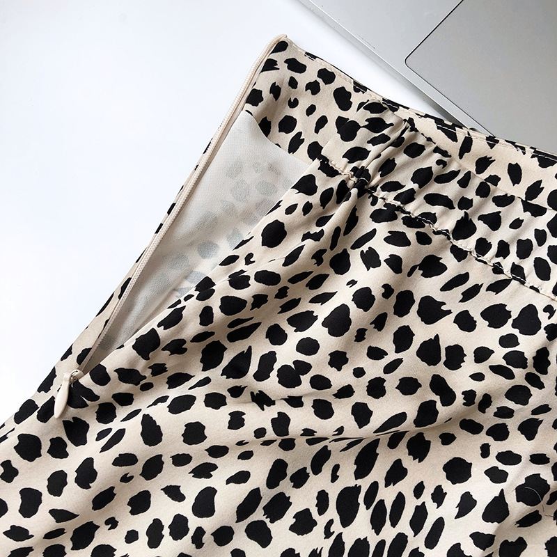 Package hip high waist satin leopard skirt for women