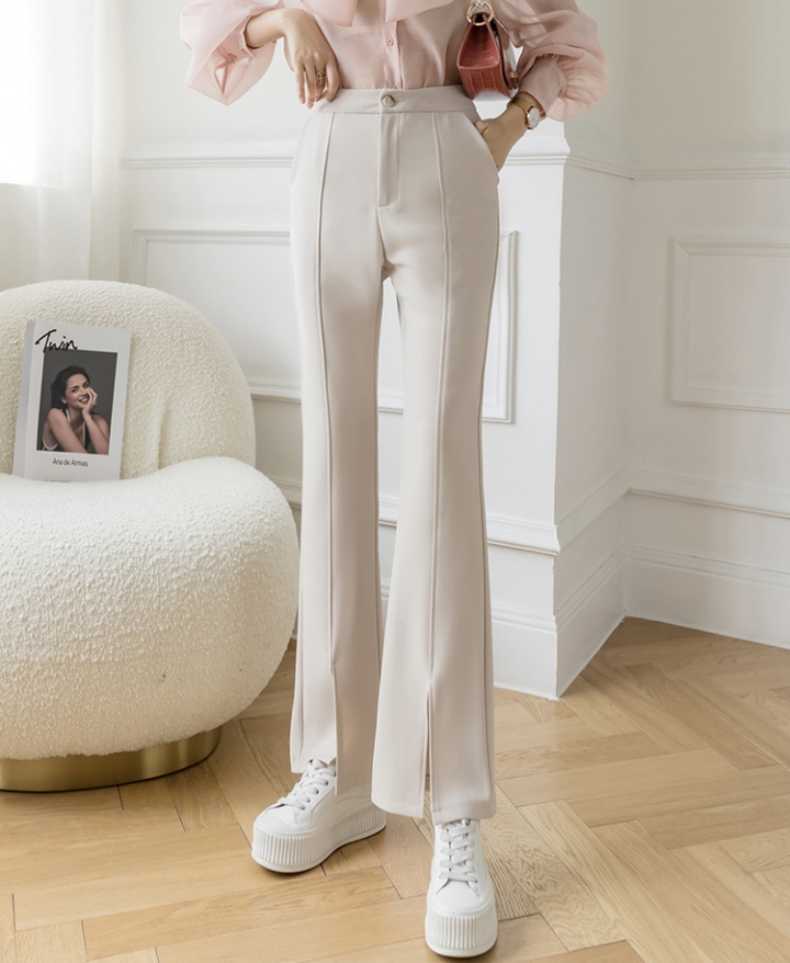 Micro speaker drape pants split suit pants for women