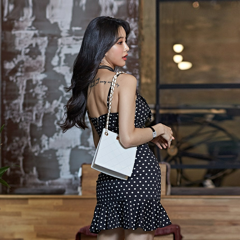 Korean style satin summer sling skirt 2pcs set for women