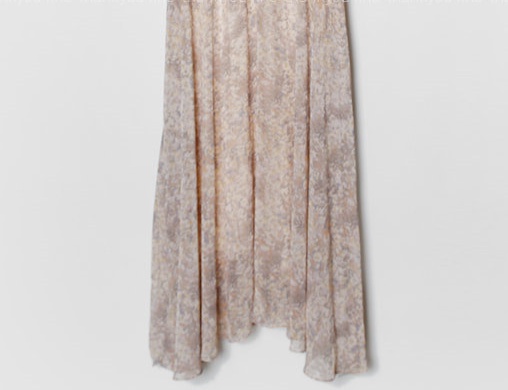 Long retro floral pinched waist slim elegant dress