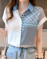 Pope summer chiffon shirt slim printing tops for women