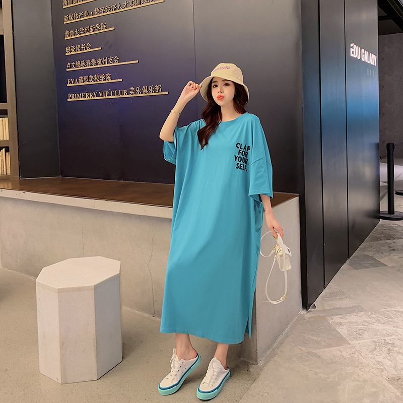 Slim Korean style T-shirt fat printing dress for women