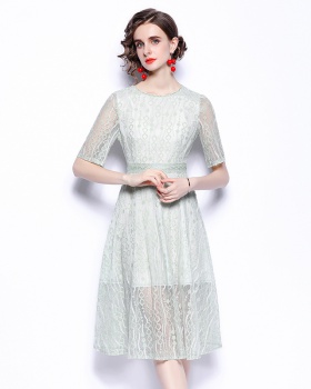 Short sleeve summer refreshing lace dress