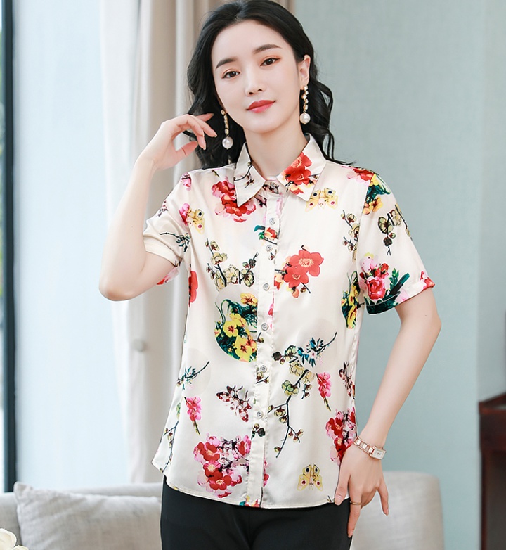 Printing small shirt temperament tops for women