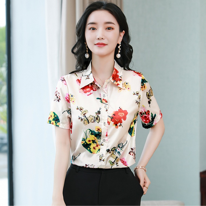 Printing small shirt temperament tops for women