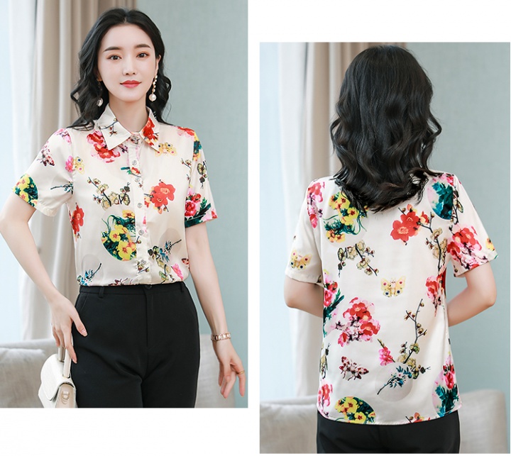 Printing small shirt temperament tops for women