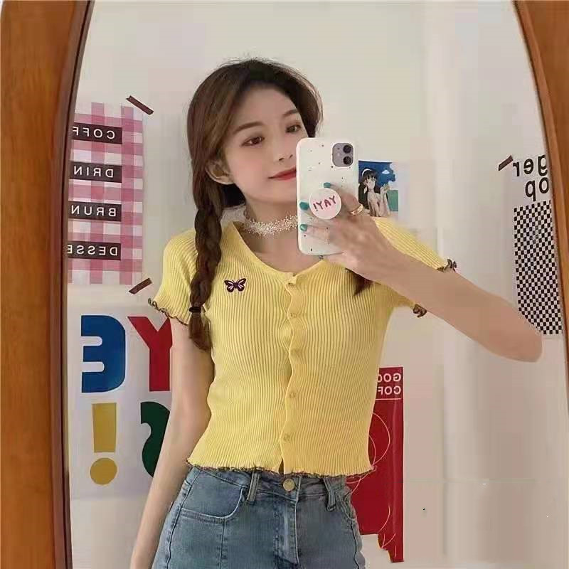 Short sleeve Korean style tops summer short T-shirt for women