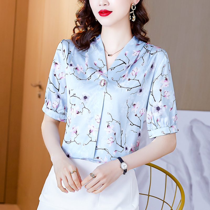 Summer bottoming shirt fashion Western style tops for women