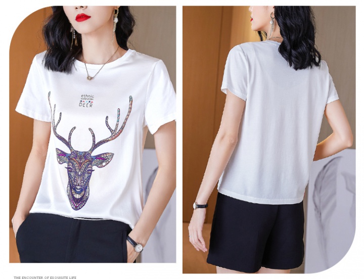 Silk tops short sleeve T-shirt for women