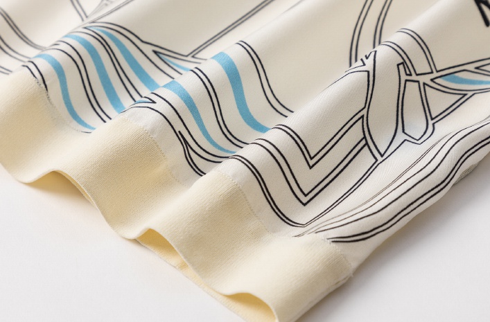 Satin printing tops real silk Western style T-shirt