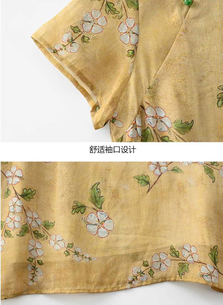 Summer printing cheongsam thin Chinese style dress