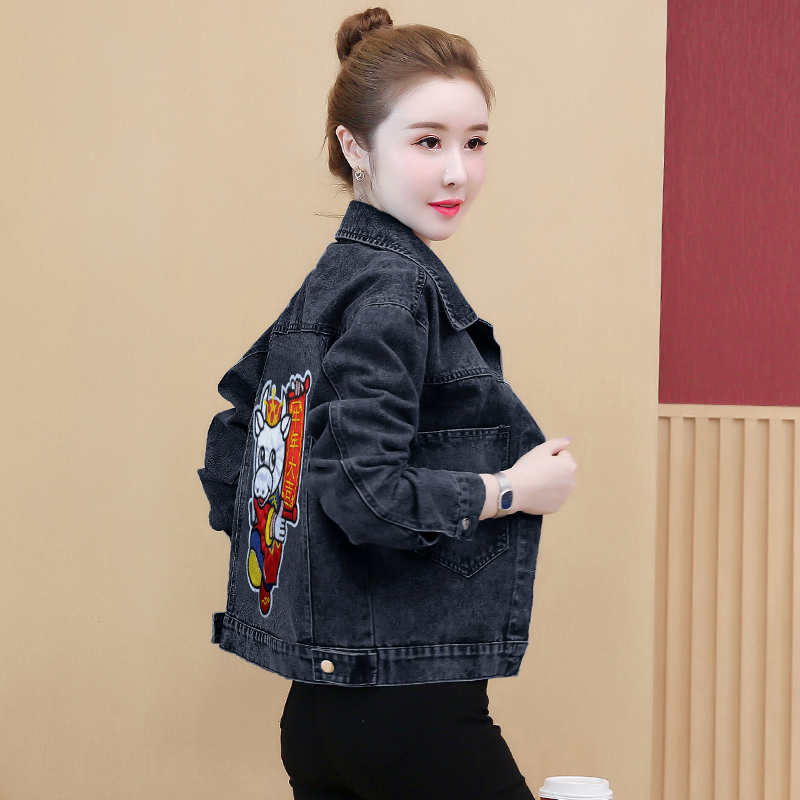 Korean style all-match tops printing coat for women