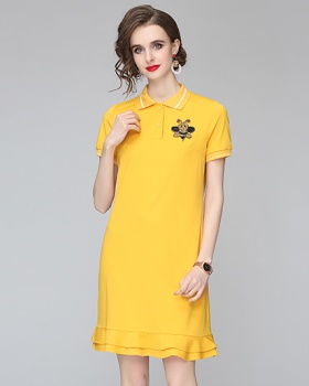 Fashion European style dress short sleeve shirts for women