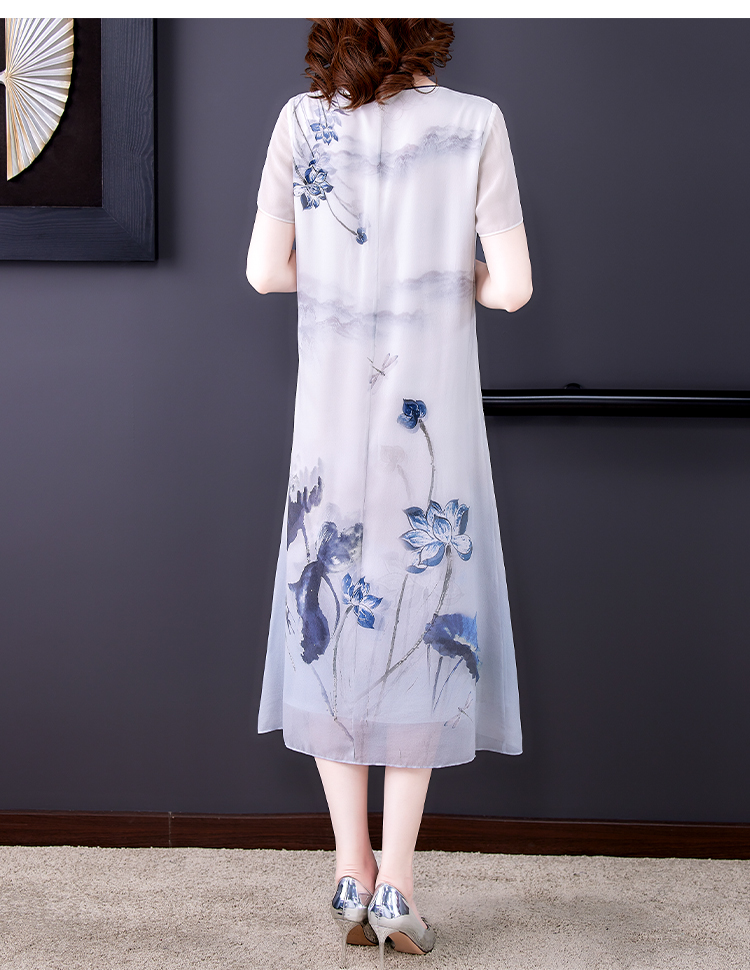 Slim real silk Chinese style Han clothing dress for women