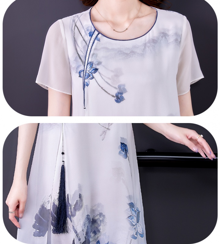 Slim real silk Chinese style Han clothing dress for women