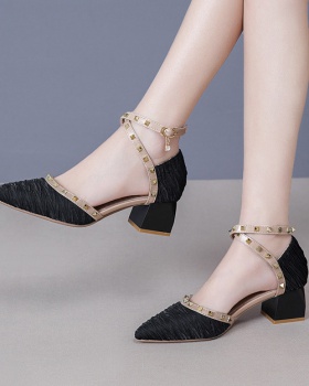 Korean style sandals thick high-heeled shoes for women