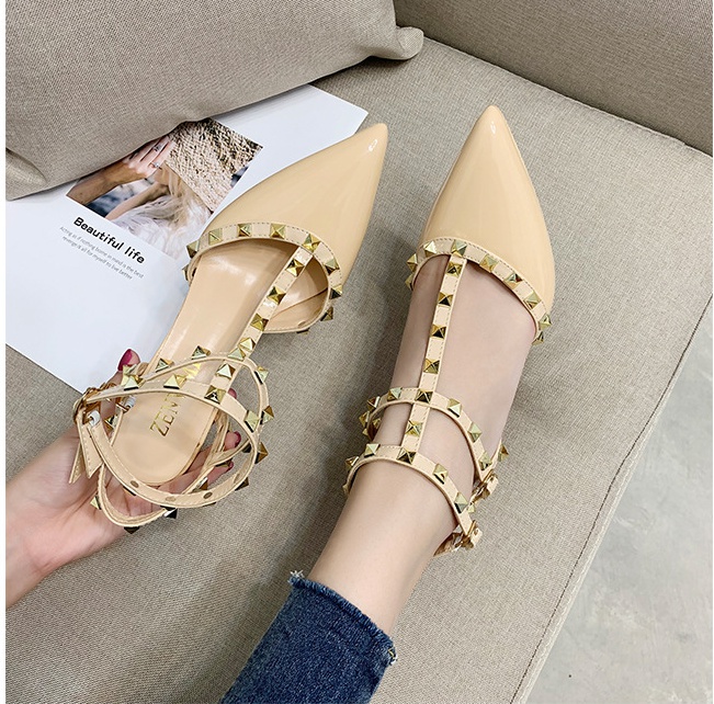 European style high-heeled sandals low shoes for women