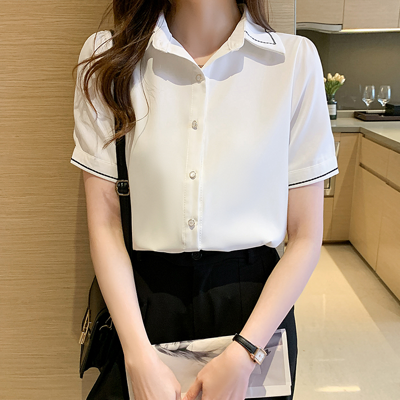 Bottoming summer tops minority chiffon shirt for women