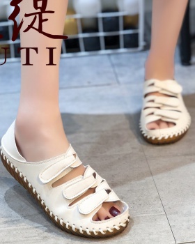 National style retro flat large yard sandals for women