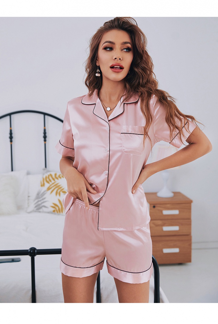 Thin homewear basis pajamas Casual pure shorts a set for women