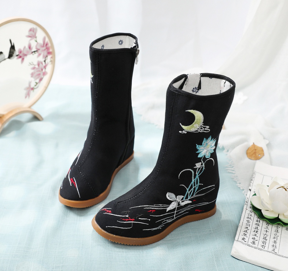 Rubber autumn side zipper boots cozy within increased women's boots