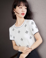 Printing cool baotou summer ice silk T-shirt for women