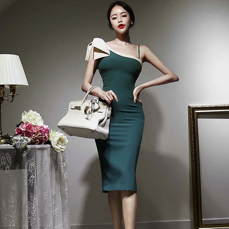Korean style strapless temperament dress for women
