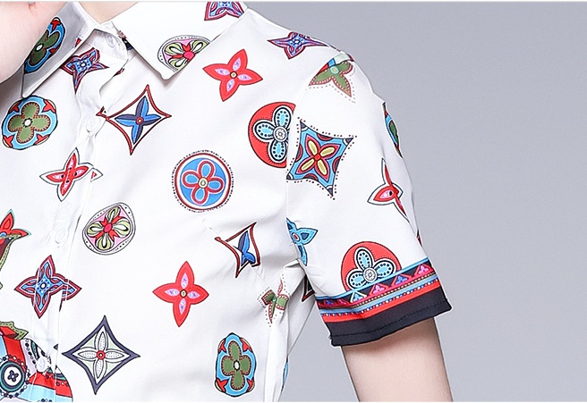 Summer printing shirt fashion lapel cardigan for women