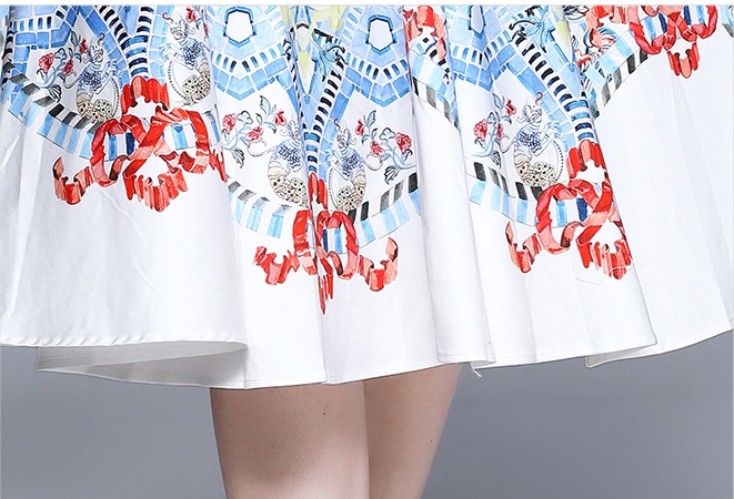 Big skirt dress printing sleeveless dress for women