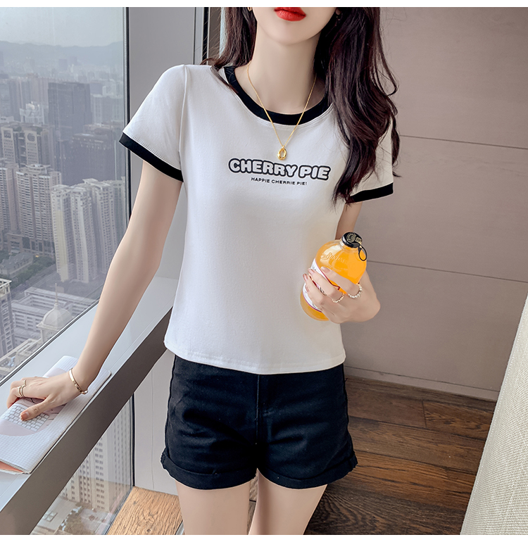 Student Korean style summer T-shirt slim short sleeve tops