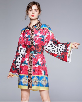 Printing European style loose all-match dress
