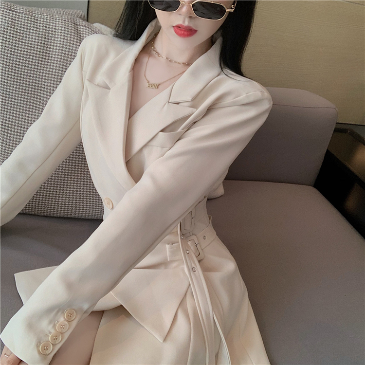 Pseudo-two Korean style business suit temperament dress