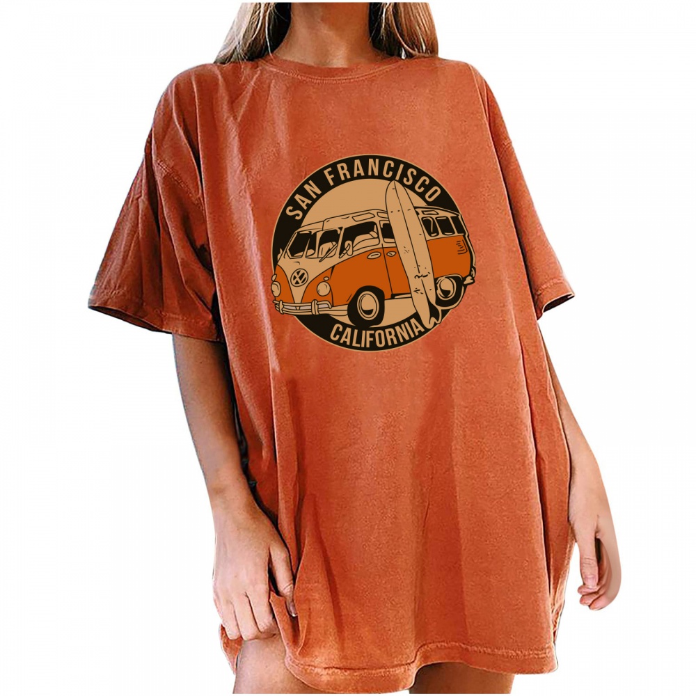 Loose European style tops large yard street T-shirt for women