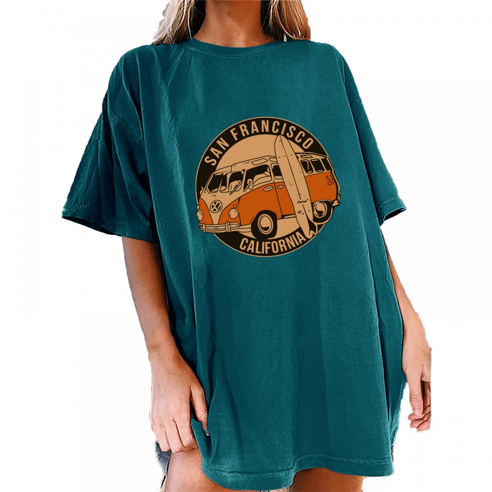 Loose European style tops large yard street T-shirt for women