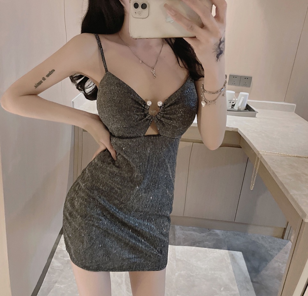Sling package hip sexy tight temperament dress