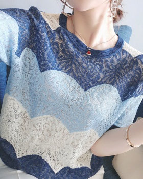 Western style ice silk summer knitted T-shirt