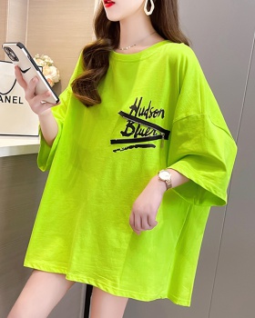 Korean style fat letters loose round neck T-shirt for women