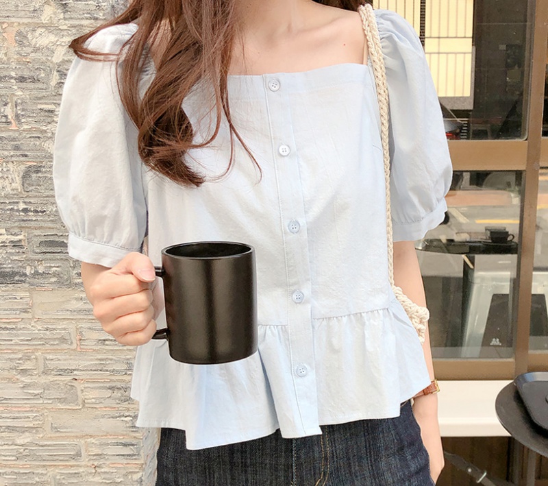 Pure short sleeve loose sweet shirt