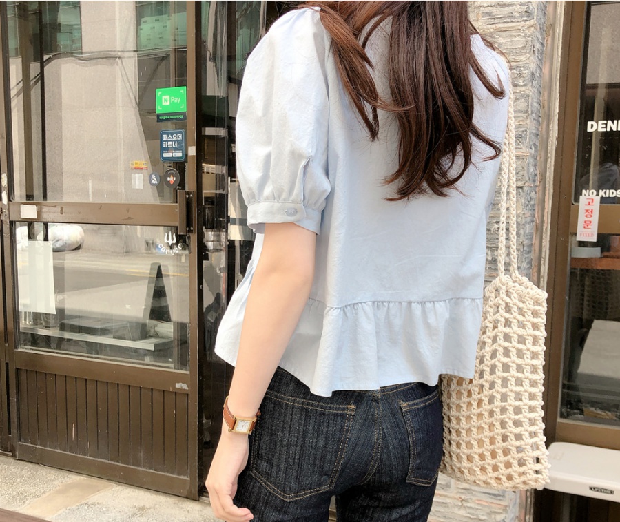 Pure short sleeve loose sweet shirt