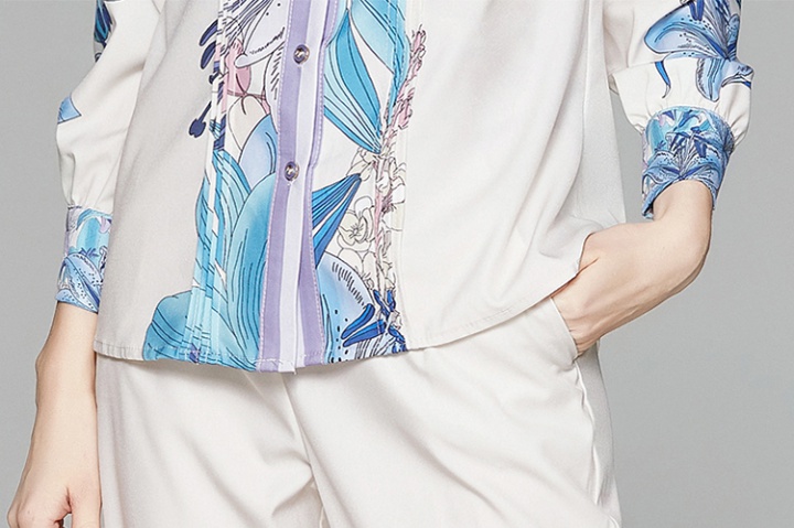 Lotus leaf edges fashion long sleeve shirt