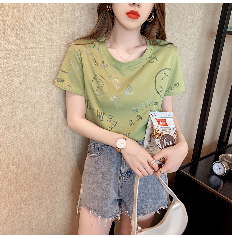 Loose hollow tops all-match Korean style T-shirt