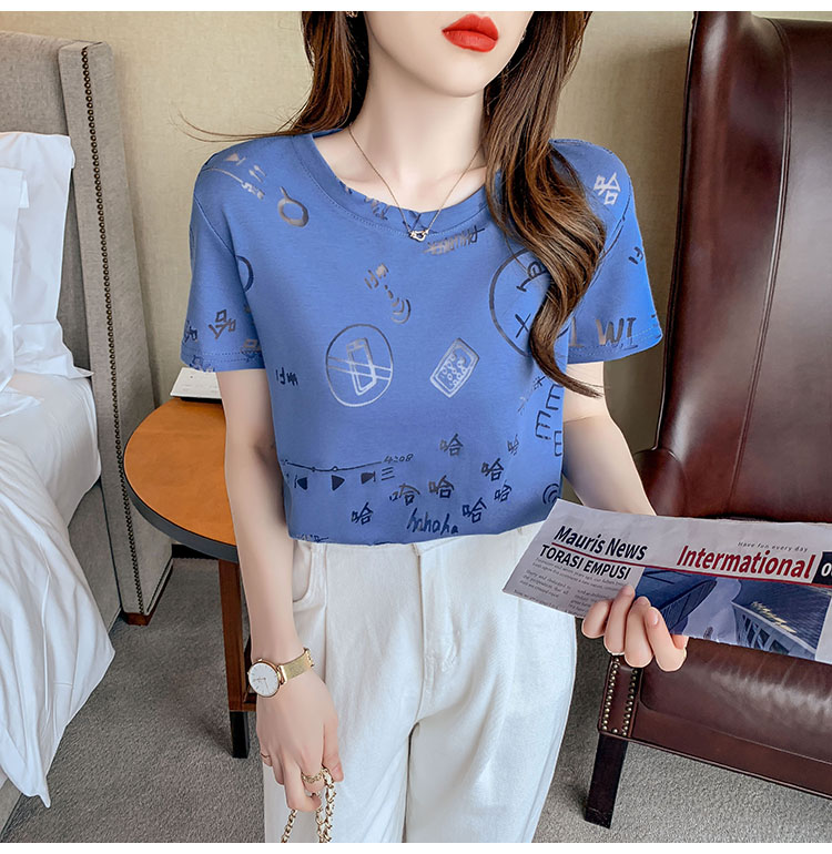 Loose hollow tops all-match Korean style T-shirt