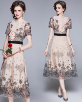Summer gauze embroidery France style dress