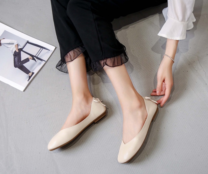 Square head spring and summer flat shoes for women
